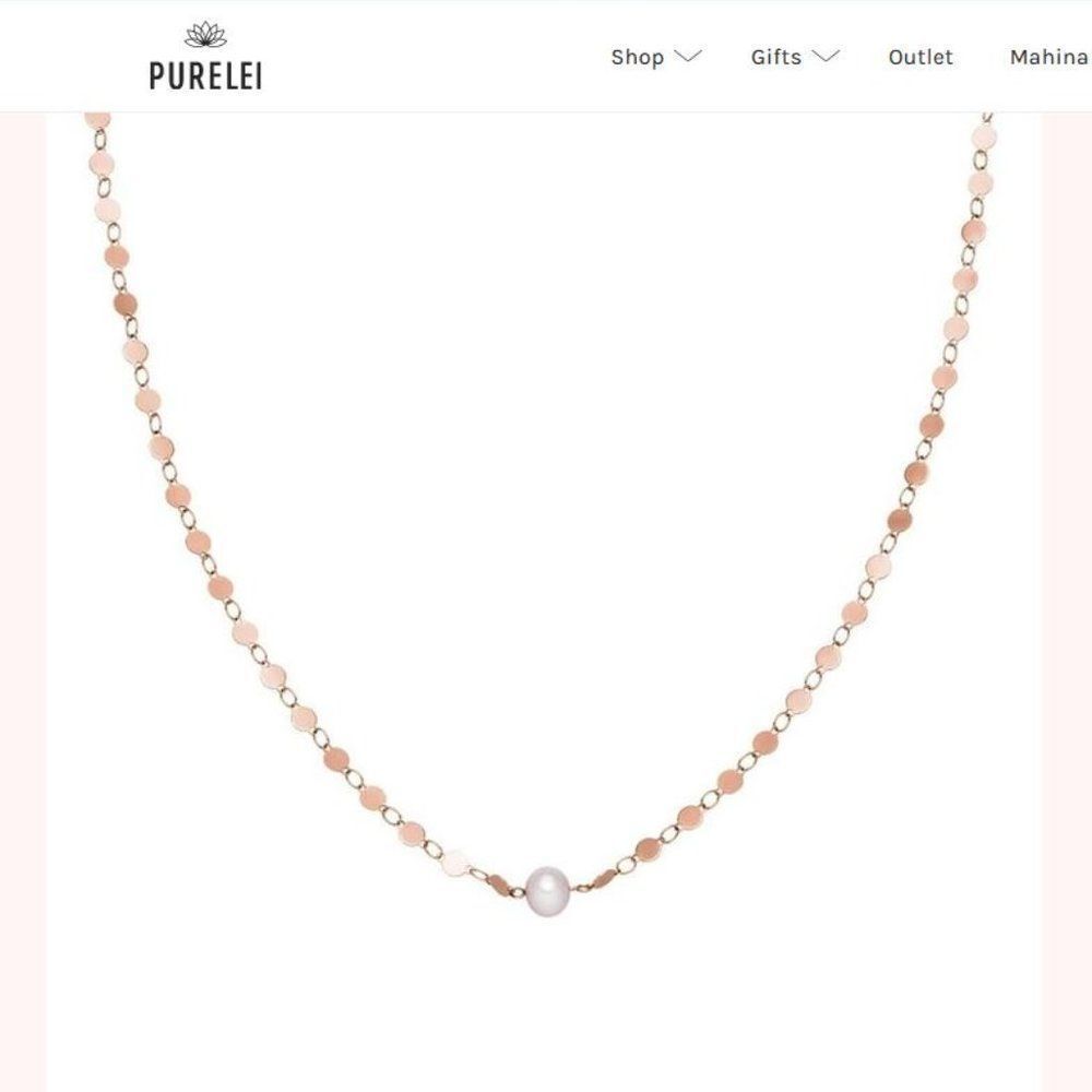 Purelei Penina Pearl Necklace Rose Gold 316L Stainless Steel 18K Plated